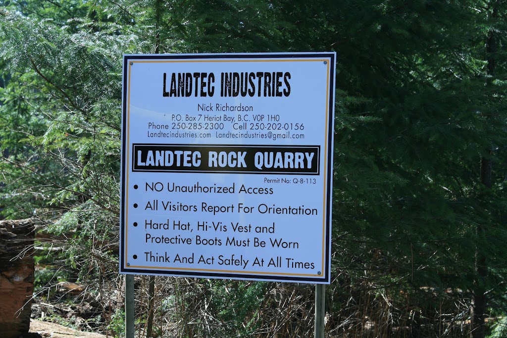 Landtec Industries Rock Quarry | Upper Gowlland Harbour Rd, Comox-Strathcona J, BC V0P 1H0, Canada | Phone: (250) 202-6115