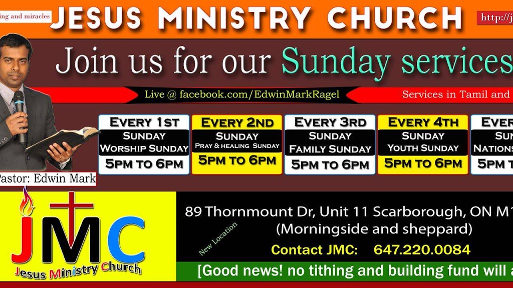 Jesus Ministry Church | 89 Thornmount Dr unit 11, Scarborough, ON M1B 5V4, Canada | Phone: (647) 220-0084