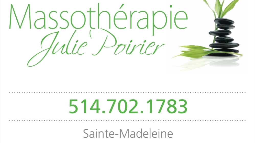 Massothérapie Julie Poirier | 1950 Rue du Ruisseau, Sainte-Madeleine, QC J0H, Canada | Phone: (514) 702-1783