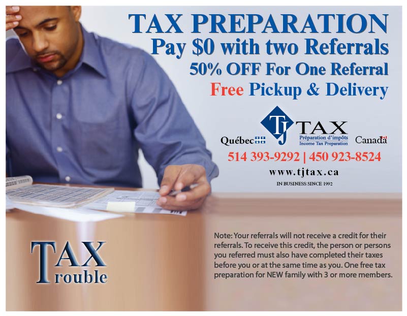 TJ Tax | 5970 Rue Parnasse, Brossard, QC J4W 2C6, Canada | Phone: (450) 923-8524