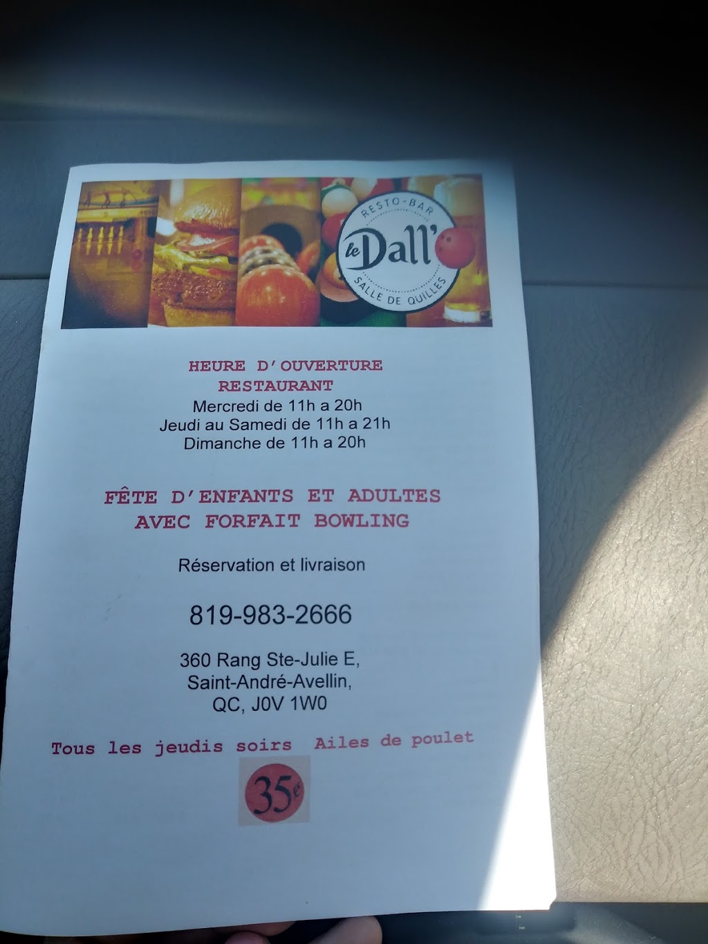 resto-bar Dallo | st-, 360 Rang Sainte Julie E, Saint-André-Avellin, QC J0V 1W0, Canada | Phone: (819) 983-2666