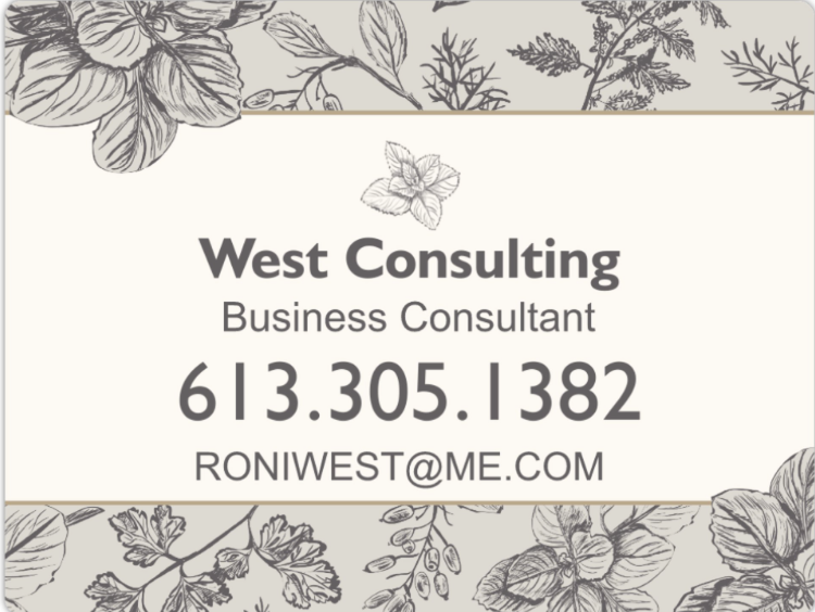 West Consulting | 2607 Washburn Rd, Inverary, ON K0H 1X0, Canada | Phone: (613) 305-1382