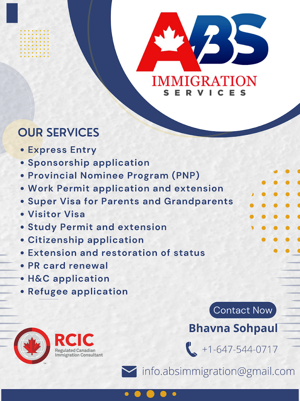 ABS Immigration Services | 1A Conestoga Dr Suite # 200, Brampton, ON L6Z 4N5, Canada | Phone: (647) 544-0717