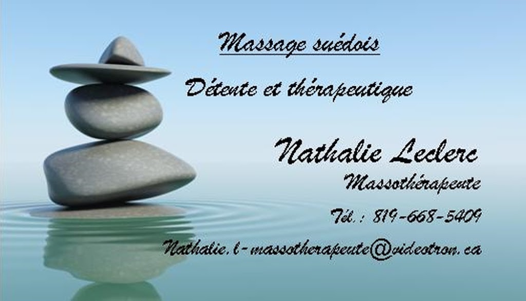 Massothérapie Nathalie Leclerc | 1158 Boulevard Thibeau, Trois-Rivières, QC G8T 7B4, Canada | Phone: (819) 668-5409