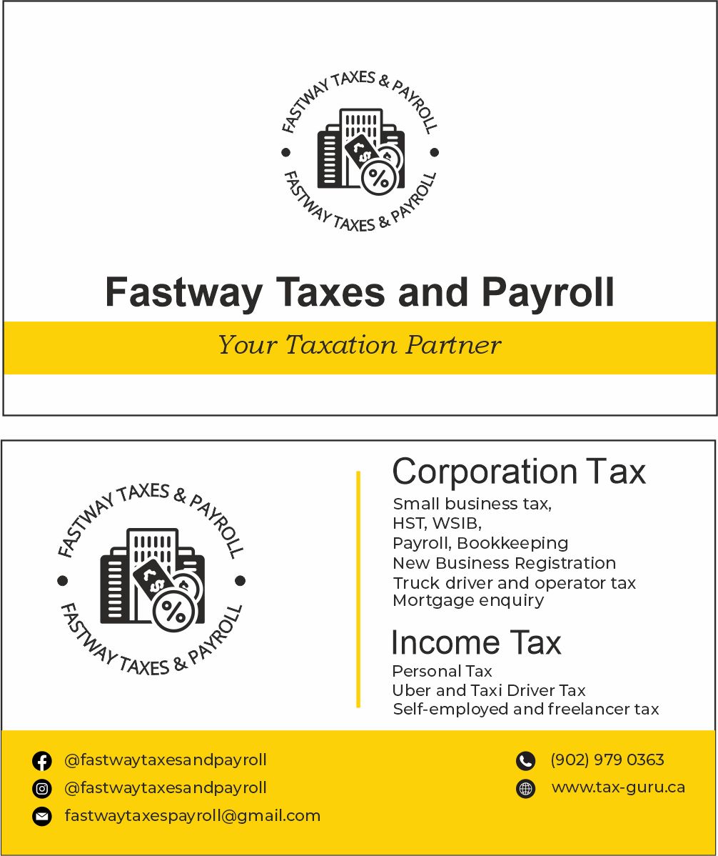 Fastway Taxes & Payroll | 61 Woodstream Ave, Brampton, ON L6R 1N7, Canada | Phone: (902) 979-0363