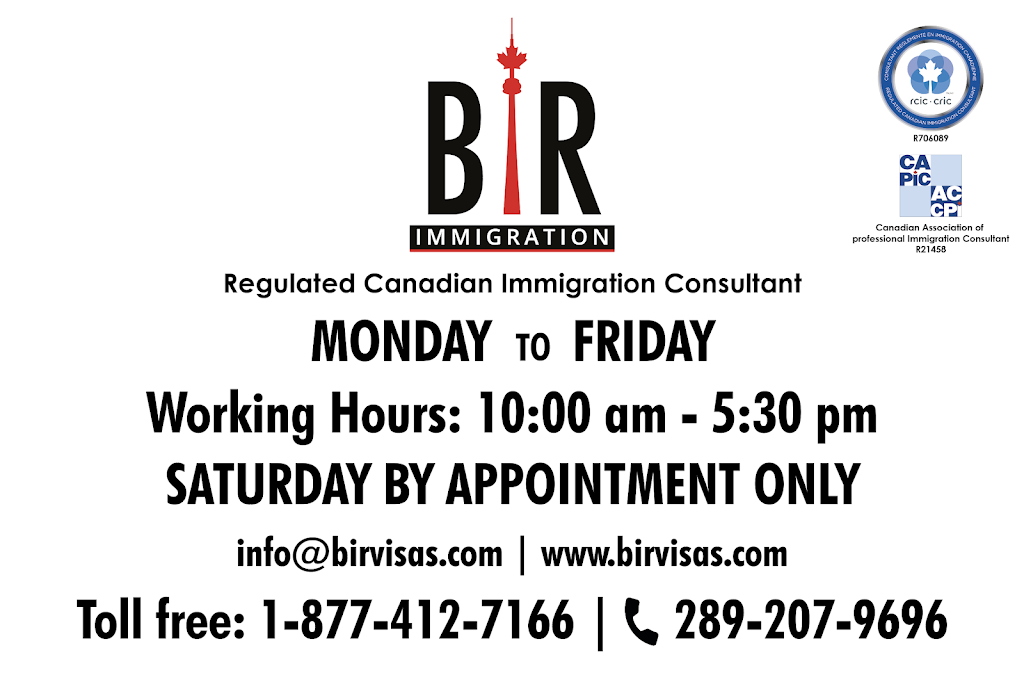 BIR IMMIGRATION SERVICES LTD | 20 Maritime Ontario Blvd #205, Brampton, ON L6S 0E7, Canada | Phone: (289) 207-9696