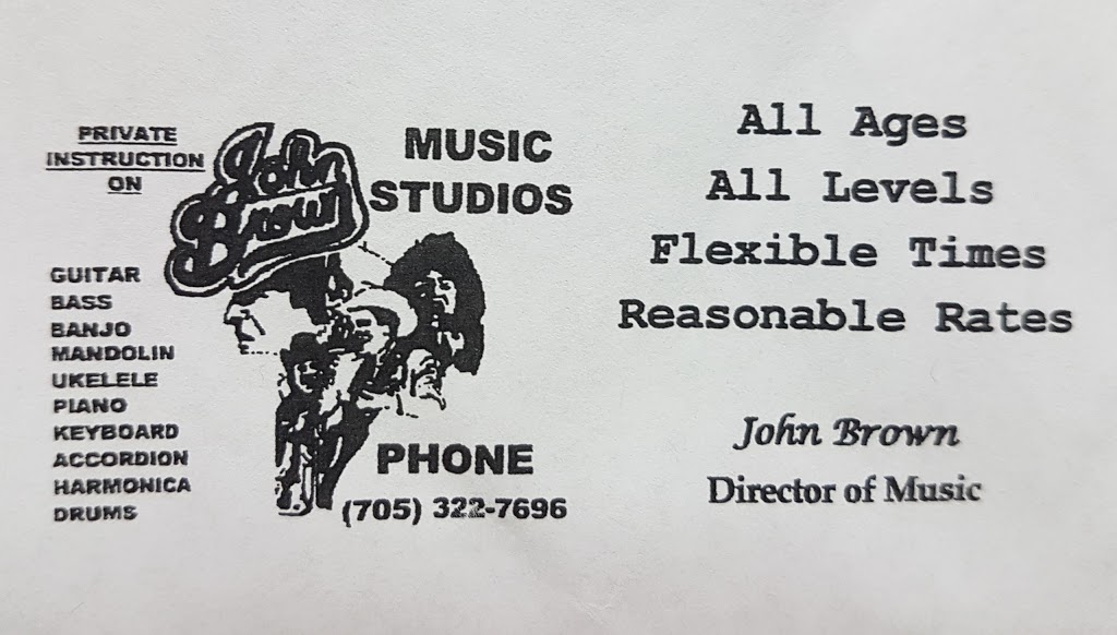 John Brown Music Studios | 9 Bertram Dr, Elmvale, ON L0L 1P0, Canada | Phone: (705) 322-7696