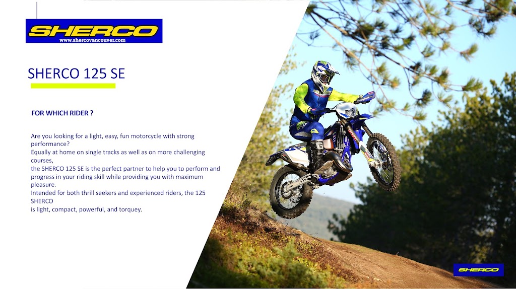 Sherco Vancouver | 3766 E 1st Ave, Burnaby, BC V5C 3V9, Canada | Phone: (604) 293-1022