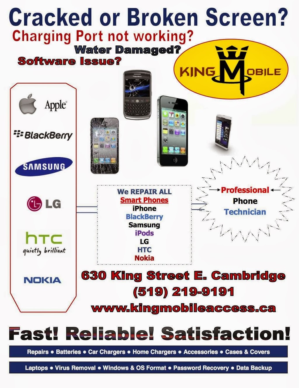 King Mobile & Computers | 630 King St E, Cambridge, ON N3H 3N6, Canada | Phone: (226) 600-7490