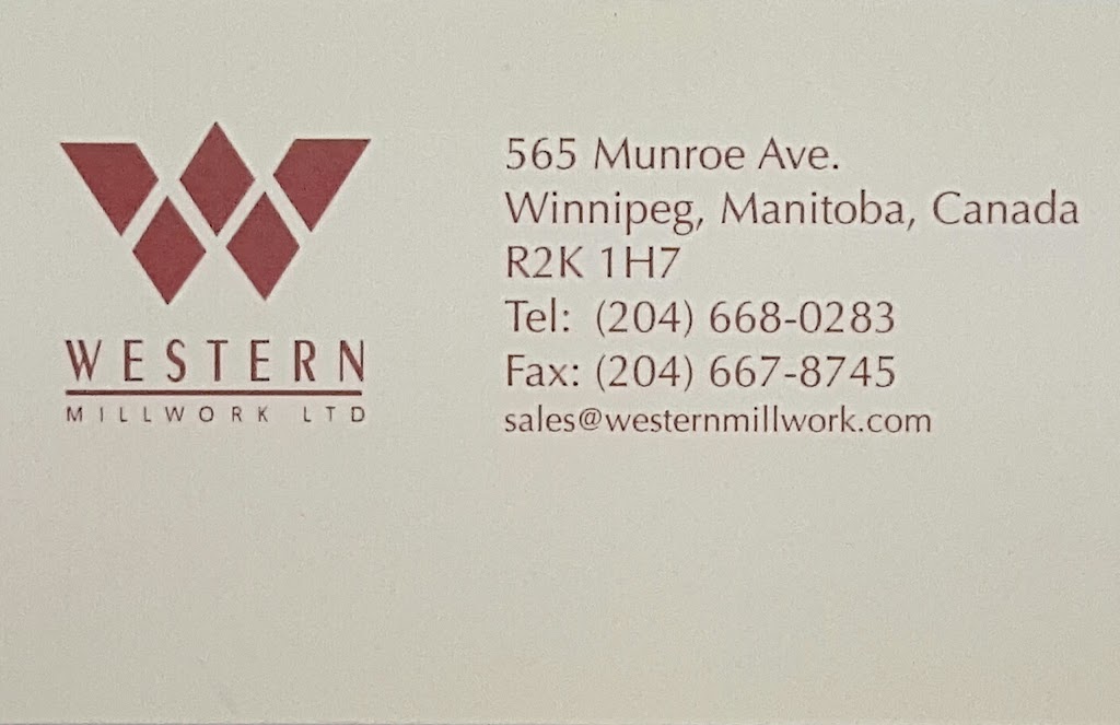 Western Millwork Ltd | 565 Munroe Ave, Winnipeg, MB R2K 1H7, Canada | Phone: (204) 668-0283