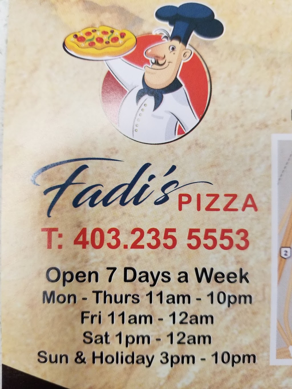 Fadis Pizza | 4024 26 St SE, Calgary, AB T2B 2Y4, Canada | Phone: (403) 235-5553