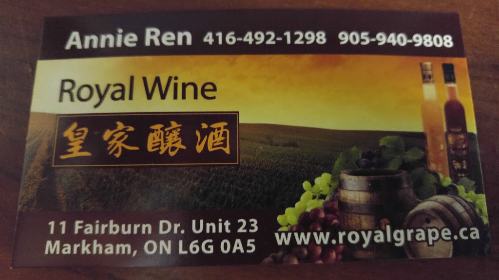 Royal Wine | 11 Fairburn Dr #23, Markham, ON L6G 0A5, Canada | Phone: (905) 940-9808