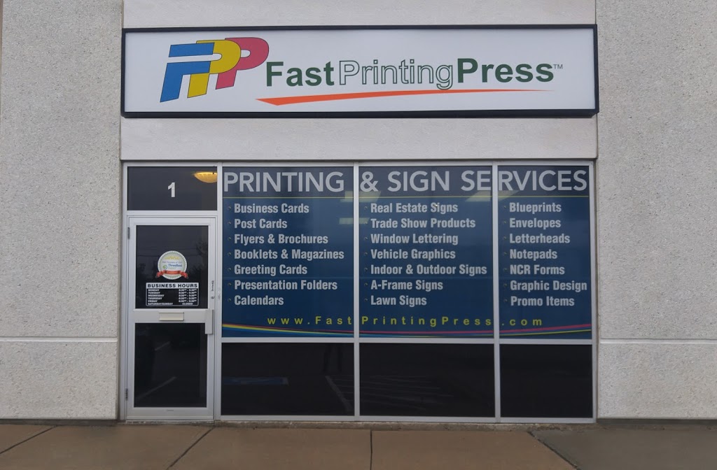 Fast Printing & Press | 235 Industrial Pkwy S Unit 1, Aurora, ON L4G 3V5, Canada | Phone: (905) 841-9636