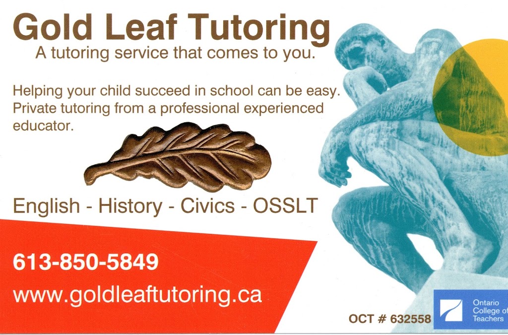 Gold Leaf Tutoring | 2335 Lookout Dr, Cumberland, ON K4C 1C1, Canada | Phone: (613) 850-5849