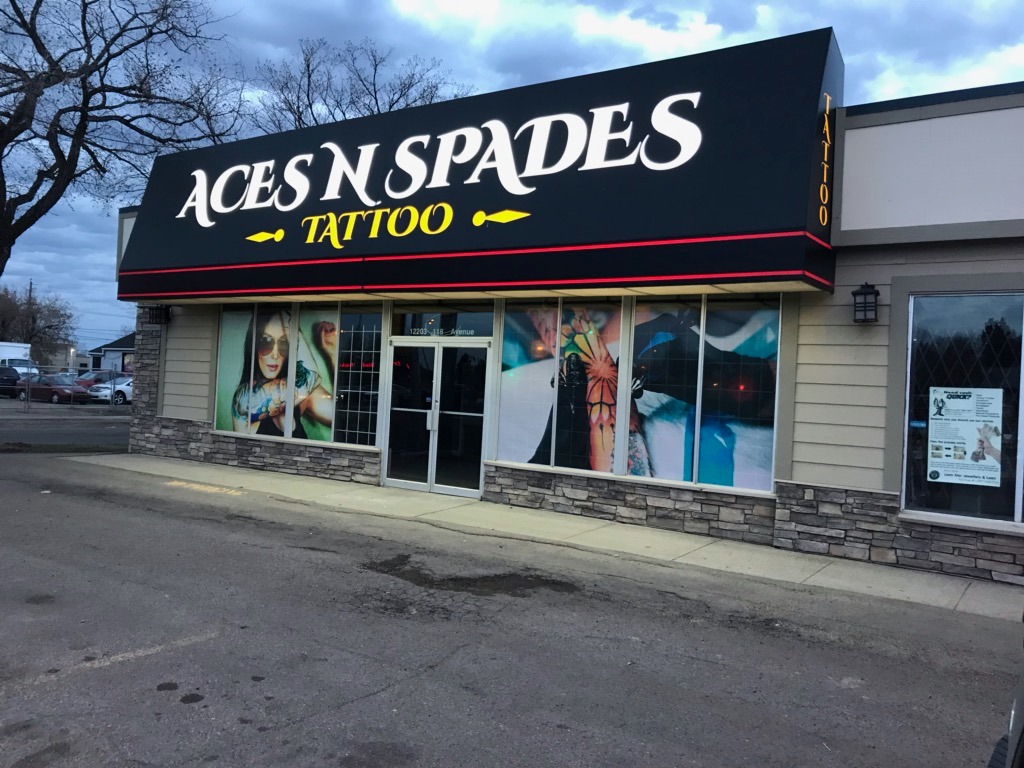 Aces N Spades Tattoo Kingsway | 12203 118 Ave NW, Edmonton, AB T5L 2J9, Canada | Phone: (780) 455-2224