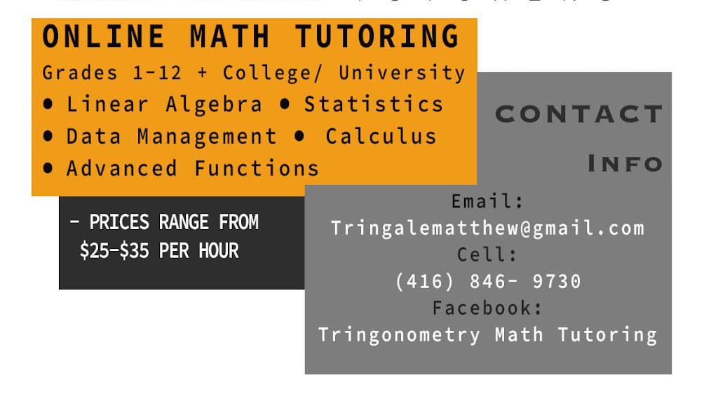 Tringonometry Math Tutoring | 78 Senator Way, Bolton, ON L7E 2S6, Canada | Phone: (416) 846-9730