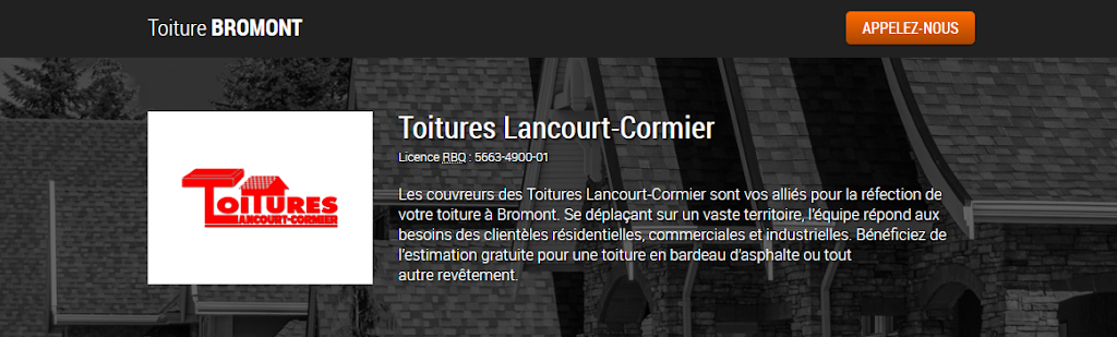 Toitures Lancourt-Cormier | 122 Chemin Fairmount, Knowlton, QC J0E 1V0, Canada | Phone: (819) 820-9922