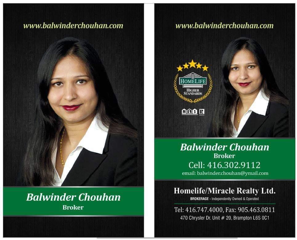 Balwinder Chouhan Real Estate Broker | 470 Chrysler Dr#20, Brampton, ON L6S 2M3, Canada | Phone: (416) 302-9112