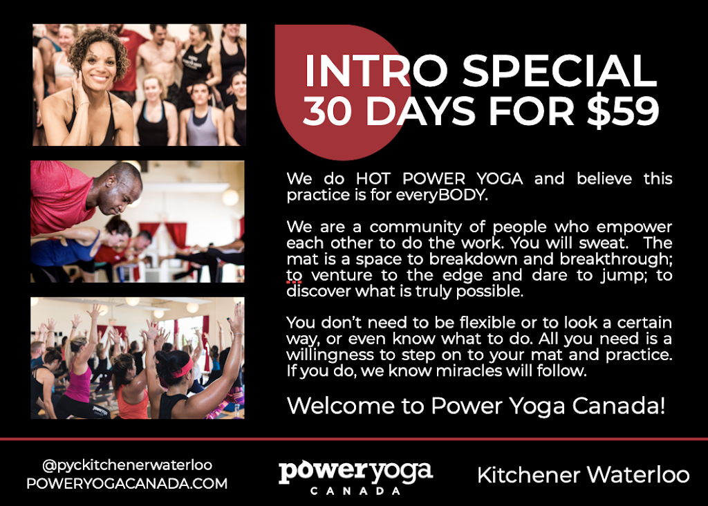 Power Yoga Canada Kitchener Waterloo | 826 King St N Unit 21, Waterloo, ON N2J 4G8, Canada | Phone: (519) 404-7507