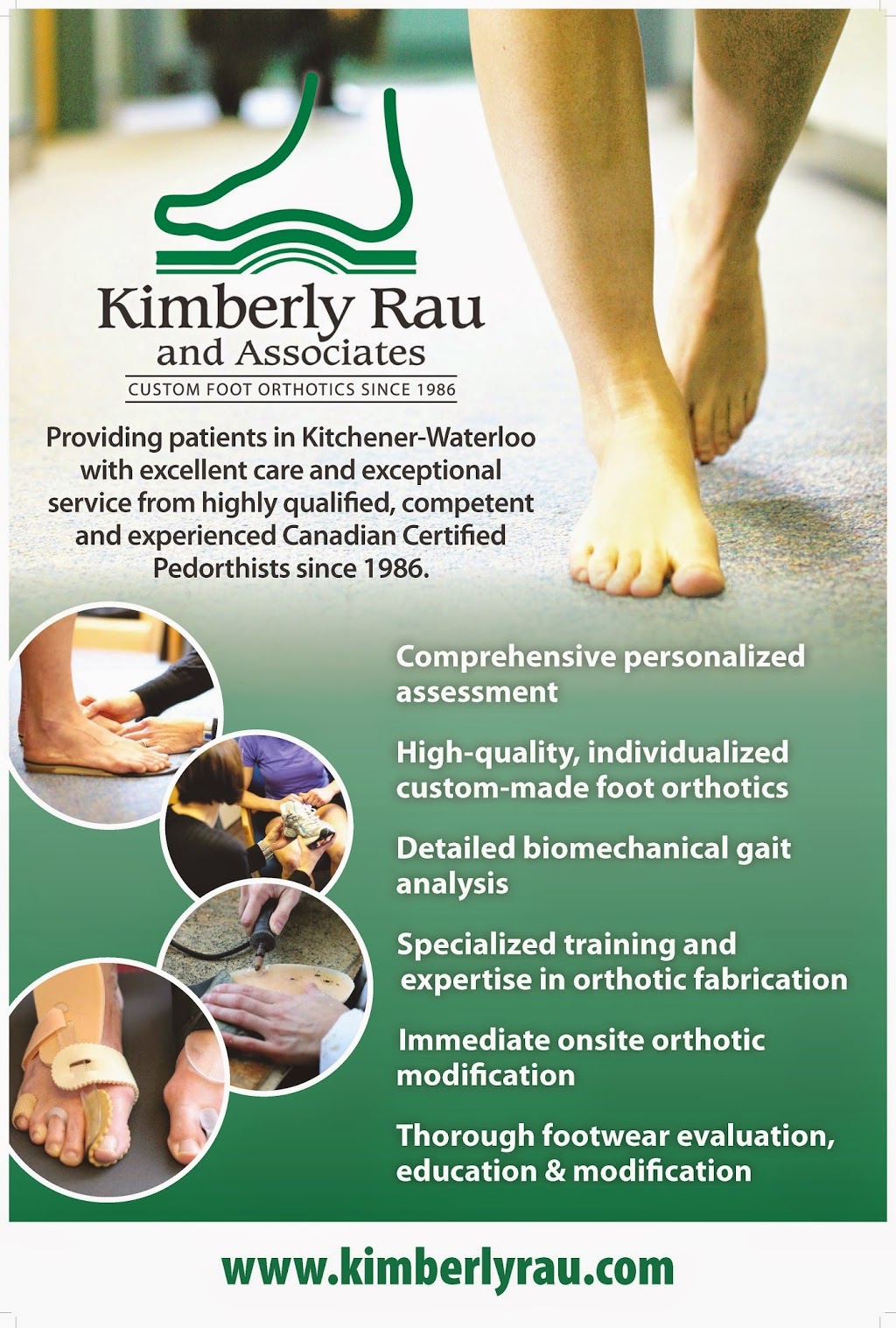 Kimberly Rau & Associates Inc. Custom Foot Orthotics (SOS Physio | 3 Wyatt St E Suite 2, Elmira, ON N3B 2H4, Canada | Phone: (519) 669-1212