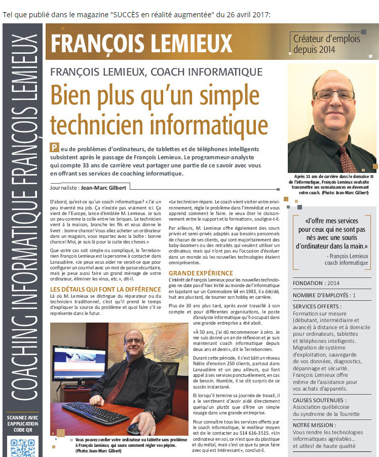 Coaching Informatique Francois Lemieux | 709 Rue Charles de Couagne, Terrebonne, QC J6V 1J8, Canada | Phone: (514) 616-3515