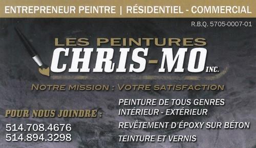 Les Peintures Chris-Mo Inc | 3605 Rue Vincent, Saint-Jean-Baptiste, QC J0L 2B0, Canada | Phone: (514) 708-4676