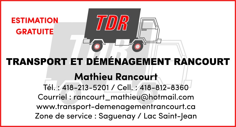 Transport et déménagement rancourt | 682 Rue Richer, Larouche, QC G0W 1Z0, Canada | Phone: (418) 812-8360