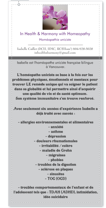 In Health & Harmony with Homeopathy | 2151 Chapman Way, North Vancouver, BC V7H 1W2, Canada | Phone: (604) 928-5028