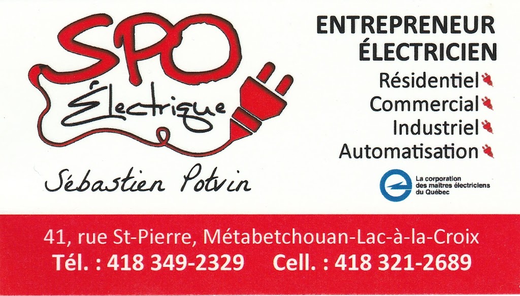 SPO Électrique et Automatisation | 41 Rue St Pierre, Métabetchouan-Lac-à-la-Croix, QC G8G 1E9, Canada | Phone: (418) 349-2329