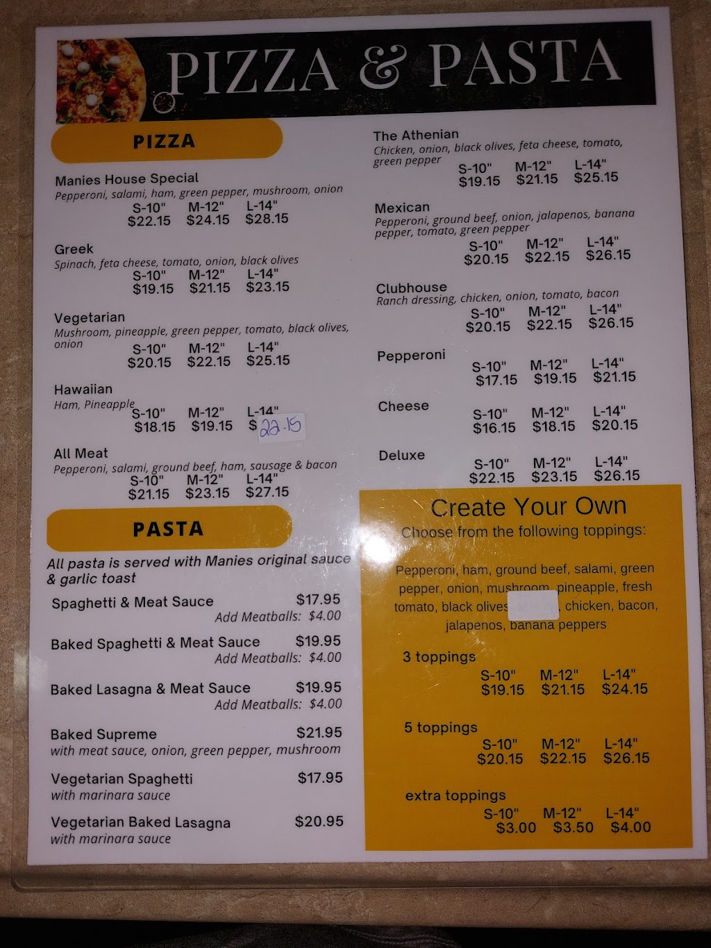 Manies Pizza and grill | 1064 South, 1064 Trans-Canada Hwy, Cache Creek, BC V0K 1H0, Canada | Phone: (250) 457-9991