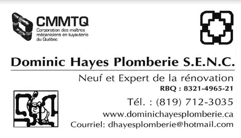 Dominic Hayes Plomberie SENC | 179 Chemin des Prés, Cantley, QC J8V 0G9, Canada | Phone: (819) 712-3035