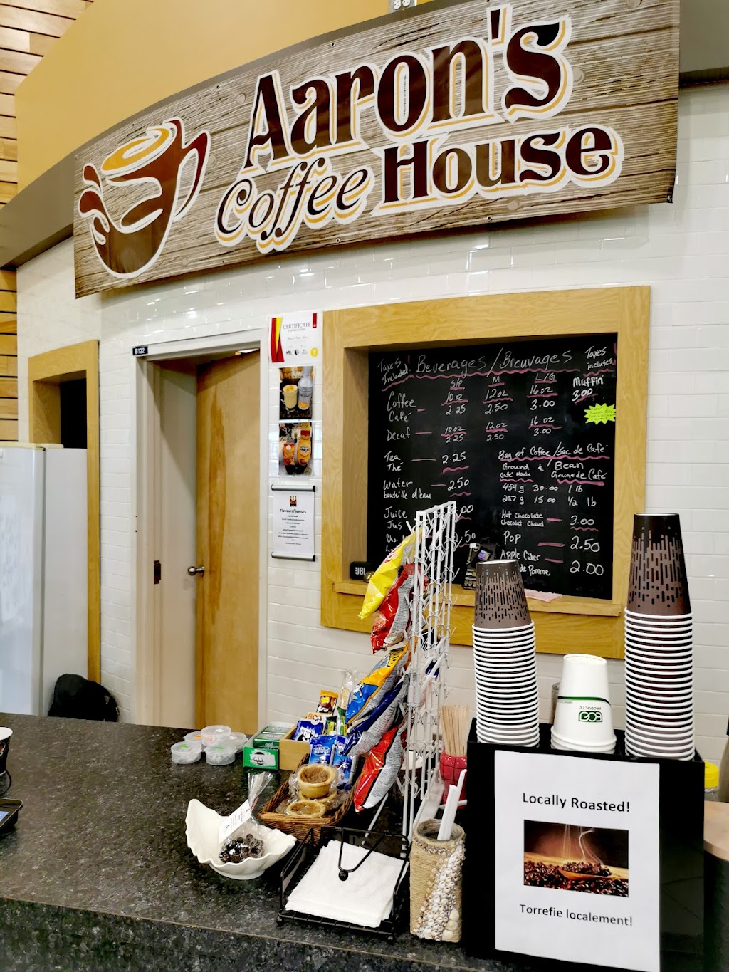 Aarons Coffee House | 777 Aviation Ave, Dieppe, NB E1A 7Z5, Canada | Phone: (506) 377-5038