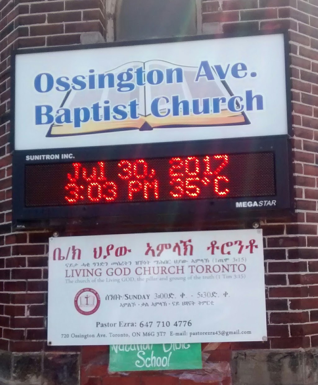 Ossington Avenue Baptist Church | 720 Ossington Ave, Toronto, ON M6G 3T7, Canada | Phone: (416) 533-5091