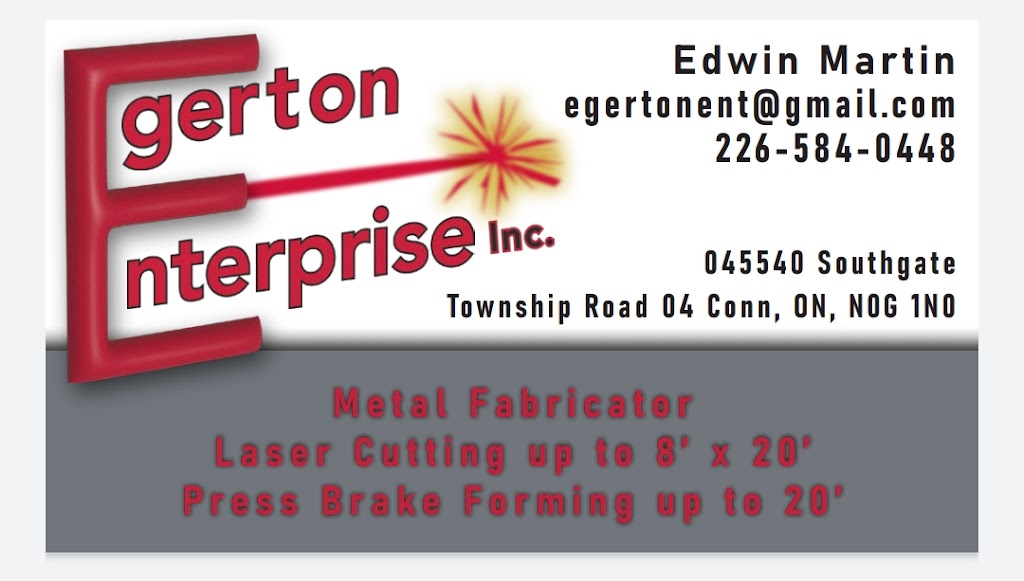Egerton Enterprise Inc. | 045540, Southgate Township Road 04, Conn, ON N0G 1N0, Canada | Phone: (226) 584-0448