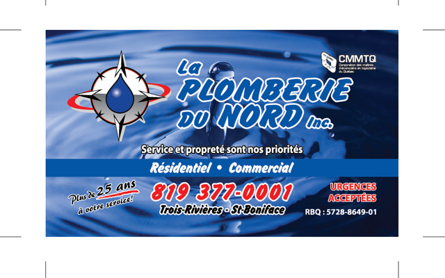 Plomberie Du Nord Inc | 1570 rue de la concorde, Trois-Rivières, QC G8Y 0G8, Canada | Phone: (819) 377-0001