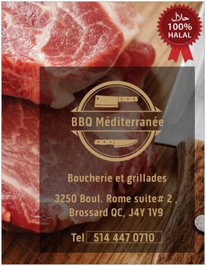 Boucherie & BBQ Méditerranée | 3250 Boulevard Rome suite 2, Brossard, QC J4Y 1V9, Canada | Phone: (514) 447-0710