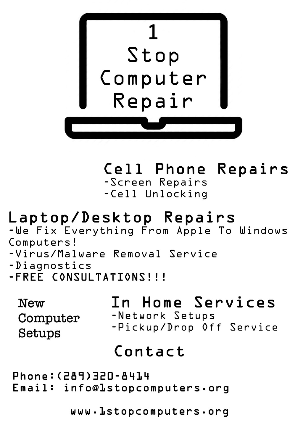 1 Stop Computer Repair | 309 Walden Blvd, Fort Erie, ON L2A 1R5, Canada | Phone: (289) 320-8414