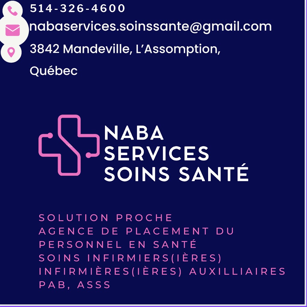 Naba services soins santé | 3842 Rue Mandeville, LAssomption, QC J5W 0K8, Canada | Phone: (514) 326-4600