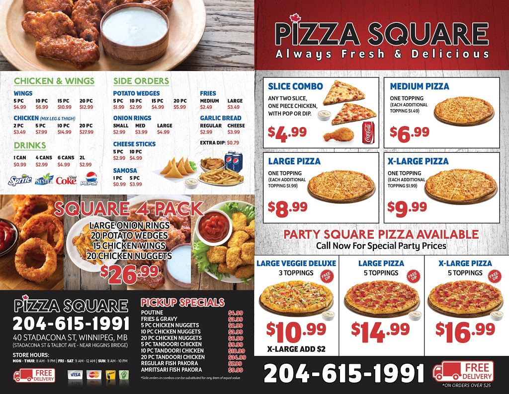 Pizza Square | 40 Stadacona St, Winnipeg, MB R2L 2C8, Canada | Phone: (204) 615-1991