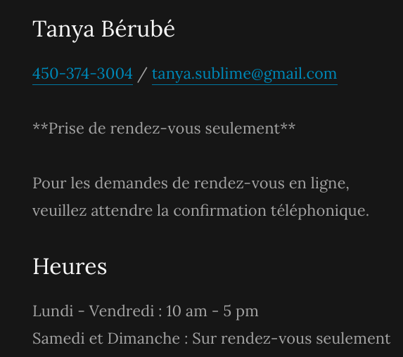 Tanya Bérubé Massothérapie | 238 Rue Principale, Beauharnois, QC J6N 0J5, Canada | Phone: (450) 374-3004