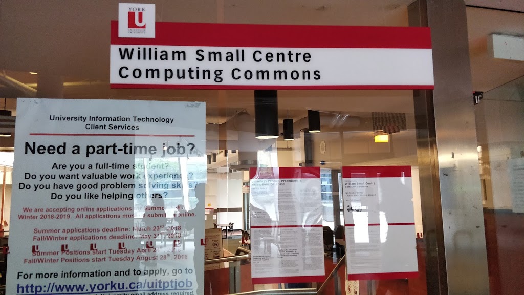 William Small Centre Computing Commons | 157-161 Campus Walk, North York, ON M3J, Canada | Phone: (416) 736-5800