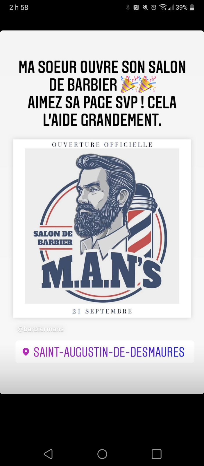 Salon de barbier MANS | 211 QC-138 #3, Saint-Augustin-de-Desmaures, QC G3A 0G2, Canada | Phone: (581) 443-7932