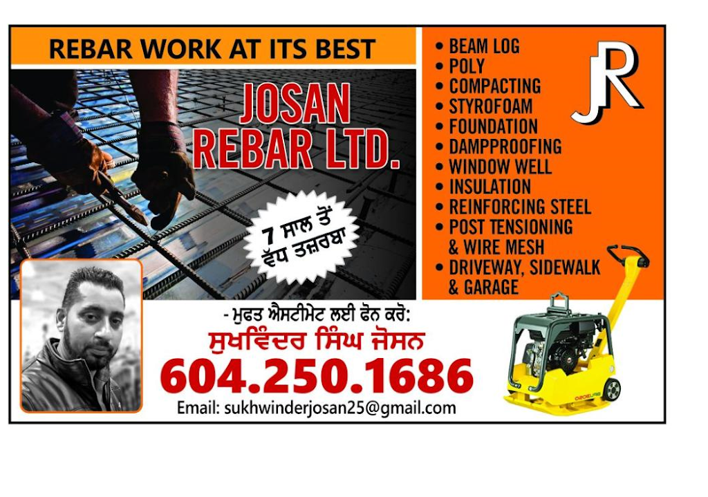 Josan Rebar Ltd. | 11741 92 Ave, Delta, BC V4C 3L3, Canada | Phone: (604) 250-1686