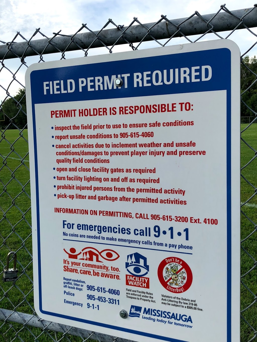 Paul Gilbert Memorial Field | Mississauga, ON L5A 3R8, Canada | Phone: (905) 615-3200