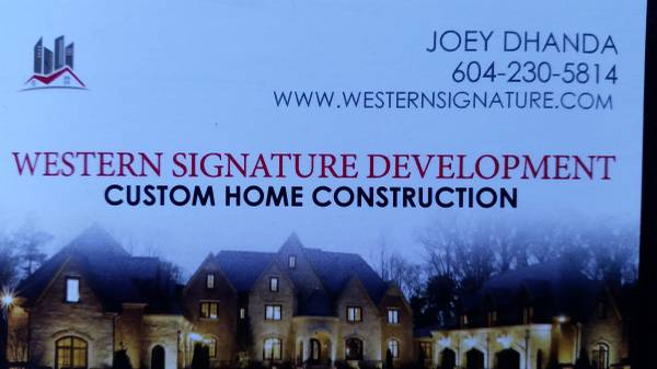 WESTERN SIGNATURE DEVELOPMENT | 12952 58b Ave, Surrey, BC V3X 0C2, Canada | Phone: (604) 230-5814