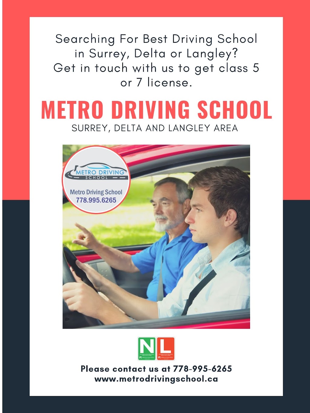 Metro Driving School Surrey | 14093 65 Ave, Surrey, BC V3W 9H9, Canada | Phone: (778) 995-6265