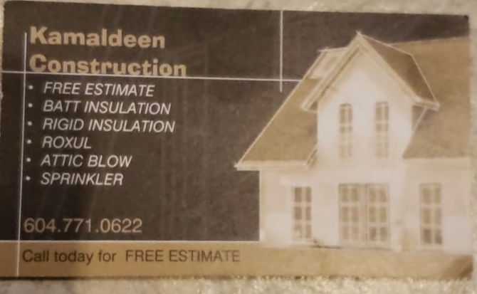 Kamaldeen Construction | 1911 Prestwick Dr, Vancouver, BC V5P 2E8, Canada | Phone: (604) 771-0622