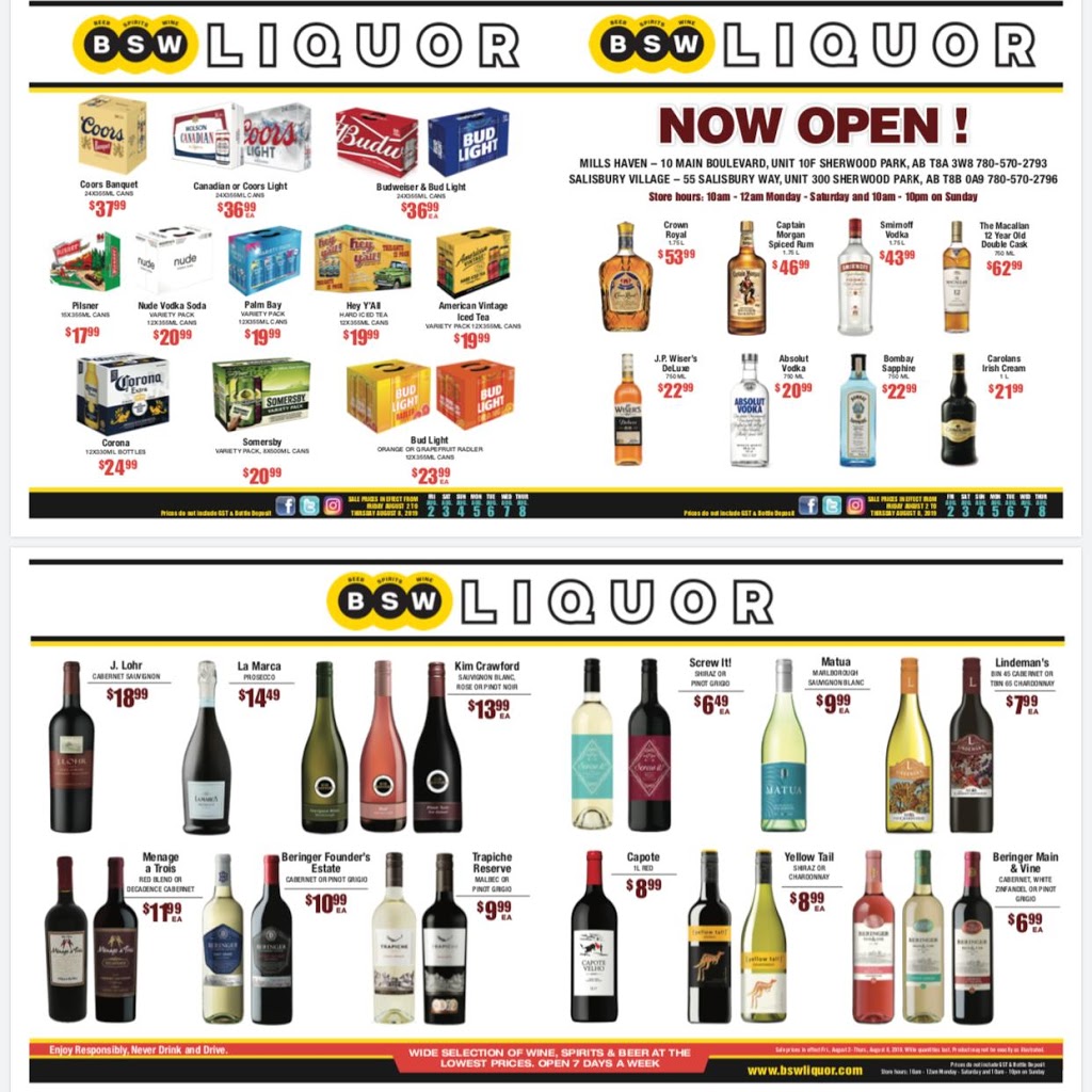 BSW Liquor | 55 Salisbury Way #300, Sherwood Park, AB T8B 1K4, Canada | Phone: (780) 570-2796