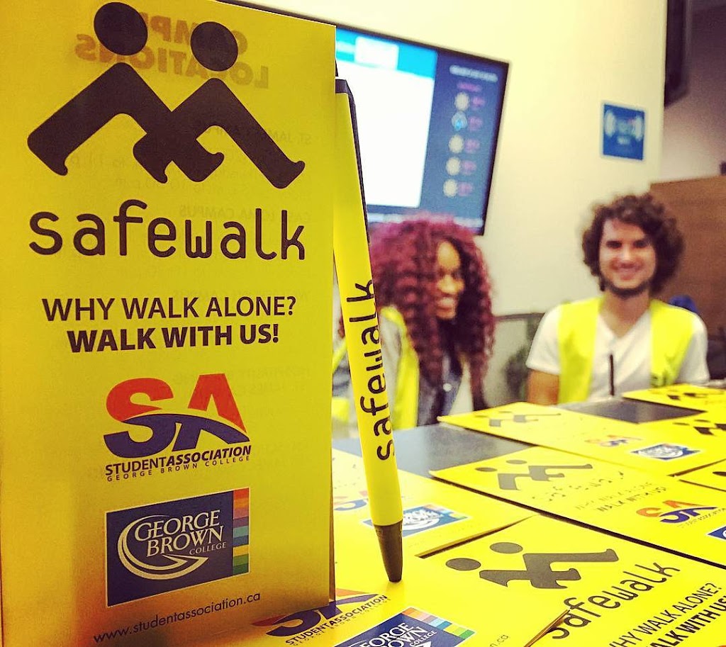 SafeWalk at George Brown College (Waterfront Campus) | Welcome desk at, 51 Dockside Dr, Toronto, ON M5A 1B6, Canada | Phone: (416) 415-5000 ext. 2020