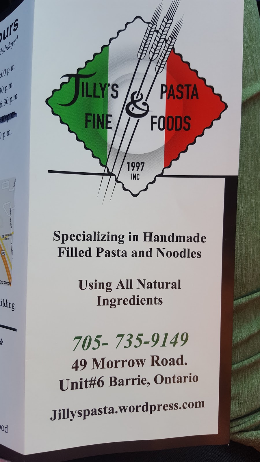 Jillys Pasta & Fine Food | 49 Morrow Rd, Barrie, ON L4N 3V7, Canada | Phone: (705) 735-9149